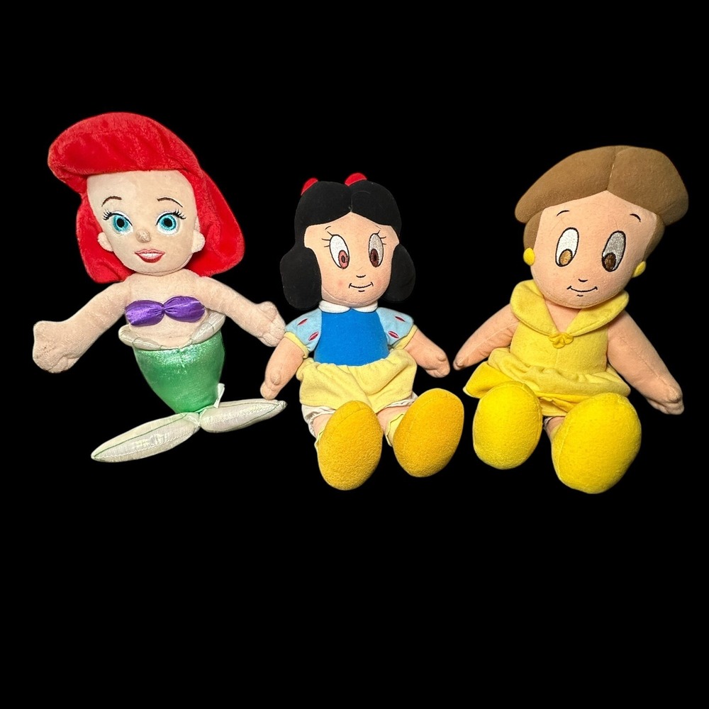 Disney Princess Plush Ariel, Belle, And Snow White Lot Of 3